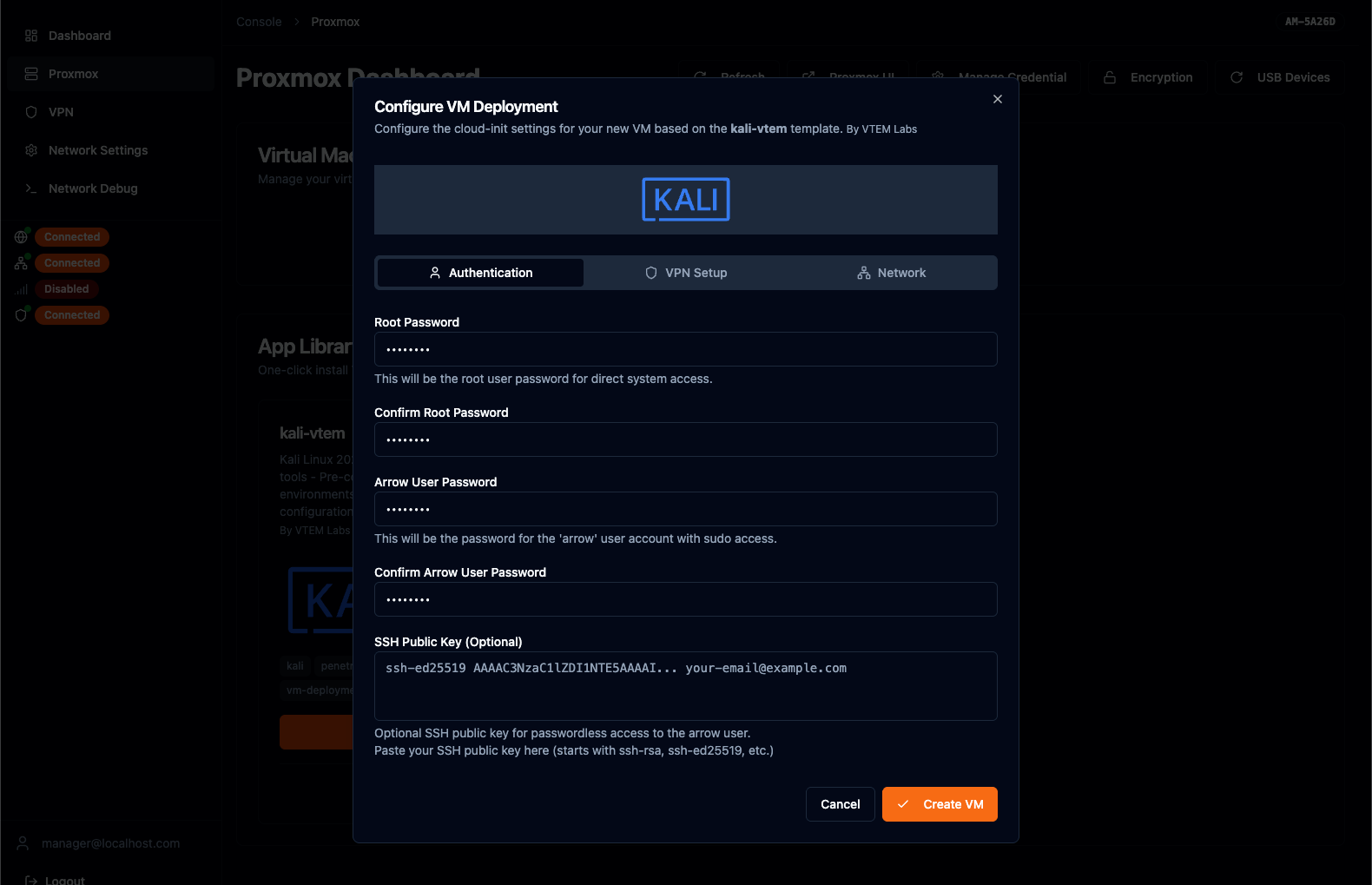 Configure VM Deployment